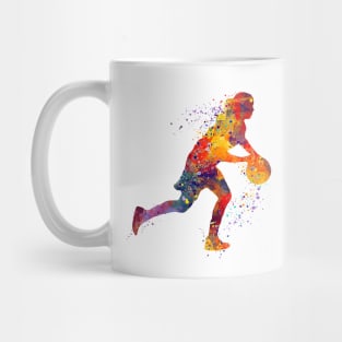 Girl Basketball Dribbling Watercolor Mug